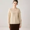 Otoño/Invierno 2026 Nuevo Estilo Francés Elegante Suéter de Punto Cuello Redondo para Mujer Suéter de Cachemira Capa Base Versátil