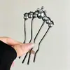 Grampo de Cabelo Vintage para Mulheres, Grampo de Cabelo Metálico de Alta Qualidade em Forma de U com Peônia, Grampo Sofisticado de Nicho, Acessório de Cabelo Estilo Antigo Venda por Atacado