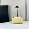 Bolso de Cadena Acolchado Cf25 Estilo Canal de Suministro Transfronterizo Europeo y Americano para Mujer, Bolso Clásico de Hombro Cruzado de Piel de Cordero a la Moda