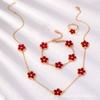 Collar CDD Trébol de cuatro hojas 5 flores Conservación del color Moda clásica Temperamento femenino Traje de joyería de flor de cinco hojas Accesorios transfronterizos para combinar con todo