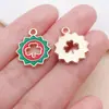 Llavero Colgante Serie Gnomo Trébol de Cuatro Hojas Aleación de Zinc con Goteo de Aceite Verde Accesorio Piezas de Joyería Hechas a Mano para DIY
