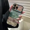 Capa tipo patchwork com pintura a óleo vintage adequada para iPhone 17, Apple 16, anti-queda, cobertura total, capa macia de alta qualidade com aparência de couro 15
