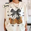 Tamanho europeu transfronteiriço2026 Halloween nova roupa de família camiseta de algodão com estampa de abóbora e rato para homens/mulheres