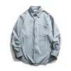 Camisas Nanxia Disfarçadas Outono e Inverno com Design de Marca Tendência Camisas Brancas para Homens, Jaquetas de Manga Longa, Estilo Simples