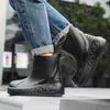 Botas de Lluvia de Moda Transfronterizas para Hombre, Caña Corta, Suela Suave, Zapatos Impermeables para Pesca al Aire Libre, Zapatos de Goma Antideslizantes para Cocina, Zapatos para Lavado de Autos