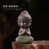 Adorno de Cerámica Estilo Chino Ge Ware Pétalo de Flor para Té, Juguete para Té, Bandeja de Té para Coche, Decoración de Maceta, Figura de Monje Pequeño, Artículo Premium de Alta Gama