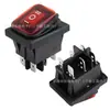 Kcd4 Interruptor Impermeable de una Pieza Tipo Barco Seis Pines Tres Velocidades Rocker Iluminado Interruptor de Encendido Alta Corriente 16A