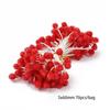 Flores Artificiales Rojas de Espuma con Accesorios de Frutas de un Solo Lado, Cabezas de Flores Hechas a Mano para DIY, Materiales para Decoración Festiva de Fiestas al por Mayor