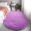 Alfombra Ovalada de Seda y Lana Transfronteriza Teñida a Mano Manta Larga de Terciopelo Manta para Mesita de Noche de Dormitorio Felpudo Decorativo para Vestidor Etiquetado
