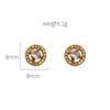 Pendientes de acero inoxidable con doble capa de titanio y circonitas, estilo europeo y americano, con diseño cuadrado, joyería de moda, pendientes de diamantes, venta al por mayor