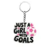 Série Feminina de Futebol Mais Vendida da Amazon Pingente Pequeno de Borracha Macia em PVC Chaveiro Desenho Animado Decoração de Chaveiro para Carro e Bolsa