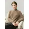 Suéter de Cachemira Baicaierong Otoño/Invierno 2026 para Mujer con Cuello Semi Alto, Diseño Versátil, Tejido de Lana