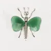 Adorno de Corazón de Cristal Natural Alas Mariposa Parche de Corazón de Jade Artesanías de Aleación Producto Nuevo Cristal Amarillo