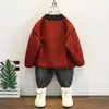 Malharia Infantil 2025 Nova Outono e Inverno Roupa de Baixo Infantil Menino Bebê Aconchegante Quente Malha para Usar por Baixo