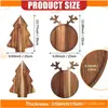 Bandeja Navideña de Madera Transfronteriza Reno Árbol de Navidad Gorro Navideño Plato Bandeja de Dibujos Animados Bandeja para Frutas y Snacks