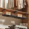 Cesta extraíble para armario, cesta colgante para gabinete debajo de la mesa, estante de almacenamiento para mesita de noche de dormitorio, estante de almacenamiento colgante sin taladro, estante para gabinete de cocina