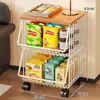 Estante de Almacenamiento para Cocina, Estante Móvil de Varias Capas para Snacks y Juguetes para Sala de Estar, Canasta para Encimera para Frutas, Verduras y Condimentos