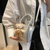 Bolso de mano vintage de piel con cera de aceite para mujer, primavera 2025, moderno, versátil y de alta calidad.