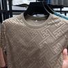 Ventas Directas de Fábrica Verano Seda de Hielo Talla Grande Camiseta de Manga Corta para Hombre Fresca Transpirable Cuello Redondo de Alta Gama Top Fresco de Media Manga