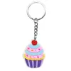 Llavero de Goma Suave de PVC con Forma de Pastel de Postre de Dibujos Animados Colgante para Mochila de Estudiante Cadena de Llavero Accesorios Venta al por Mayor