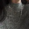 Colar Deslizante com Design Único para Mulheres, Estilo Simples e Minimalista, Corrente de Clavícula Versátil em Camadas, Corrente para Suéter Choker