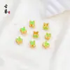 Contas de Trevo de Quatro Folhas Esmaltadas Banhadas a Ouro 18K, Contas de Flor de Pessegueiro com Esmalte Azul Queimado, Acessórios para Joias DIY, Acessórios para Pulseiras