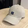 Gorra de béisbol para mujer estilo coreano, de algodón lavado, suave, con visera curva, bordado 3D de letra S, ala ancha, para estudiantes jóvenes