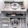 Carrinho de Carne de Fontes Estilo Hong Kong Aquecimento a Gás Elétrico Carrinho de Carne de Fontes Multifuncional Carrinho de Carne Estilo Cantonês Carrinho de Lanches