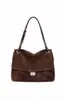 Bolso tote de piel de vaca mate de alta gama para mujer, gran capacidad, diseño simple con cierre de candado, bolso de hombro y axila de cuero genuino para ir al trabajo y viajar