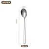 Cuchara de Sopa Creativa Estilo Coreano Acero Inoxidable 316 para Uso Doméstico, Mango Largo, Cuchara Mezcladora Espesa de Acero Inoxidable, Vajilla al por Mayor