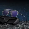 [Personalizado] Gafas de Sol Cuadradas de Moda Europeas y Americanas para Hombre, Gafas de Sol Retro con Doble Puente para Protección Solar al Aire Libre para Hombre, Venta al por Mayor Transfronteriza