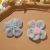 Sol de Primavera Girly Chiffon Color-Blocking Malha Flor DIY Grampo de Cabelo Elástico de Cabelo Chapéu Bolsa Sapato Flor Decoração Acessórios de Vestuário