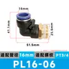Conector rápido neumático de manguera de cobre PL, conector en ángulo recto tipo L de 90 grados, Pl4-M5-02 12-04