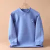 Camiseta Base Cálida de Forro Polar para Niños y Niñas 2026, Top de una Sola Capa de Polar de Cuello Medio, Ropa de Casa de Manga Larga para Niñas y Estudiantes