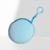 Monedero de Felpa de Color Sólido Macaron, Mini Bolsita Redonda con Cremallera, Llavero, Bolsa para Guardar Auriculares, Regalo