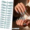 Uñas Postizas Wearable de Punta Larga Estilo Europeo y Americano para Comercio Exterior, Puntas de Uñas Falsas de Color Sólido Simples, Uñas Removibles de Alta Calidad