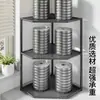 Estante de esquina para cocina, estante multicapa para preparación de alimentos en encimera, estante de almacenamiento de canasta de verduras para el hogar, estante triangular multifuncional, escurridor