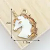 Accesorios de joyería DIY transfronterizos, serie de unicornios de dibujos animados, lindo poni, pulsera de aceite, collar, colgante, llavero