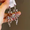 Brincos de Argola em Prata 925 com Agulha, Coração Romântico Aquecedor, Resistentes, Microincrustados com Zircônia, Laço de Fita para Mulheres, Brincos de Laço de Fita de Luxo Leve de Nicho