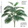Pegamento suave planta verde hojas de hierro decoración sala de estar europea palmera artificial en maceta interior suelo anémona planta verde venta al por mayor