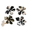 Flor de tinta en blanco y negro con pétalos en forma de floración, accesorios de acrílico para bricolaje, pendientes, horquillas, fundas para teléfono móvil, material al por mayor