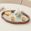 Juego de Té Kung Fu de Cerámica Chino de Fábrica Pintado a Mano con Pila Tallada Panda Una Tetera Dos Tazas Traje Tetera de la Fortuna de Alto Grado Taza de Té