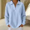2026 Nuevo Top de Mujer de Punto Holgado Talla Grande Estilo Europeo y Americano Transfronterizo Cuello Solapa Hombro Caído Cuello en V Waffle Manga Larga