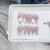 Naizi Unhas Usáveis Puras Feitas à Mão Verão Novo Gelo Transparente Rosa Diamante Rosa Zircônia Diamante Elegante Olho de Gato Patch de Manicure
