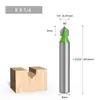 Fresa V-Shaped de 8 Peças, Fresadora Verde Fresca, Fresadora Dobradora de Borda de Placa Integrada, Fresadora V-Shaped para Gravação, Ferramenta de Fresagem para Marcenaria para Ranhurar