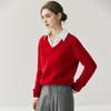 Elegante Delgado ~ Jersey de Cachemira Grueso Retorcido Holgado para Mujer Otoño e Invierno 2025 Nuevo Jersey de Punto Pulóver Cuello en V Gris
