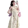 Celebridad de Internet Elegante Vestido Floral Delgado de Longitud Media Holgado para Cubrir la Barriga de Embarazo Nuevo Vestido de Maternidad Verano 2025 vestido