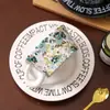 Tazas de Café y Platillos de Cerámica Estilo Francés para Parejas con Pequeños Diseños Florales, Tazas de Alto Valor Estético, Juego en Caja de Regalo, Recuerdos de Boda