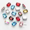 Taladro de Garra Octagonal Rectangular Strass Rectangular Vidrio Rectangular Taladro Cosido a Mano Joyería DIY Ropa Accesorios de Boda Accesorios