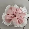 Suave Scrunchie de Encaje Rosa Femenino para el Cabello para Mujeres, Goma Elástica Súper Hada Dulce para Coleta